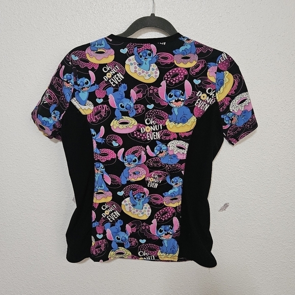 Disney Stitch/donut print scrub top see description for sizing - Picture 3 of 8